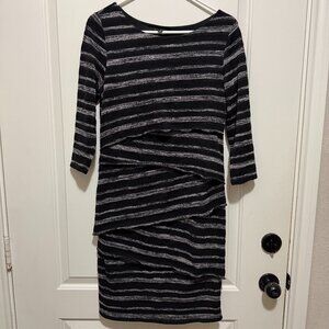 Dress - Blu Sage Black and White Striped Polyester Knit Dress size 6